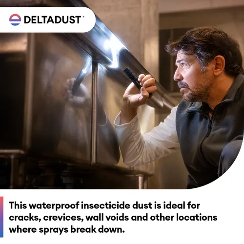 Vista 3 de DeltaDust Insecticida 1 lb Control de plagas impermeable para hormigas, cucarachas y arañas Polvo de insectos para uso en interiores