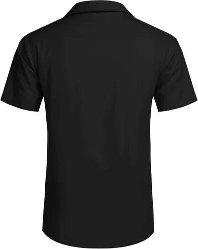 Vista 4 de COOFANDY - Camisas hawaianas de algodón y lino florales tropicales con botones para hombre