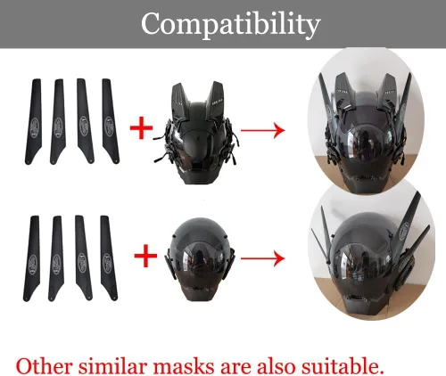 Vista 4 de namph Accesorios de máscara punk, casco, máscaras de cosplay futuristas de bricolaje, accesorios hechos a mano