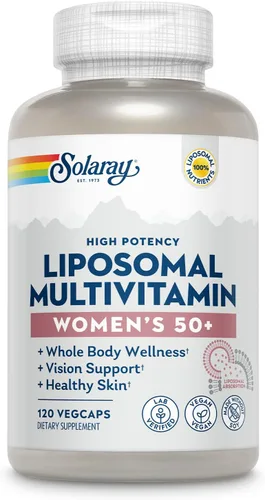 Vista 9 de SOLARAY Multivitamínico liposomal para mujeres 50 Plus, absorción mejorada con hierro, vitamina D, vitamina C, B12, biotina y más, apoyo