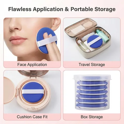 Vista 5 de Cojín de aire húmedo y seco de doble uso BB CC crema esponja base de maquillaje licuadora de maquillaje esponja de belleza impecable para cremas