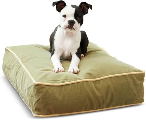 Vista 28 de South Pine Porch Buddy - Cama rectangular reversible de microfibra para perro con funda extraíble, lavable a máquina, cacao, extra pequeña