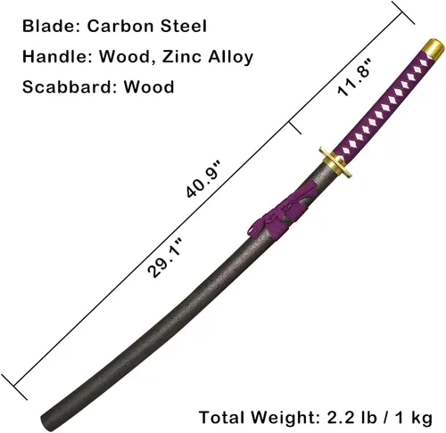 Vista 2 de 40.9" Metal Carbon Steel Anime Katana Kuchiki Byakuya's Senbonzakura Samurai Sword for Cosplay, Collection