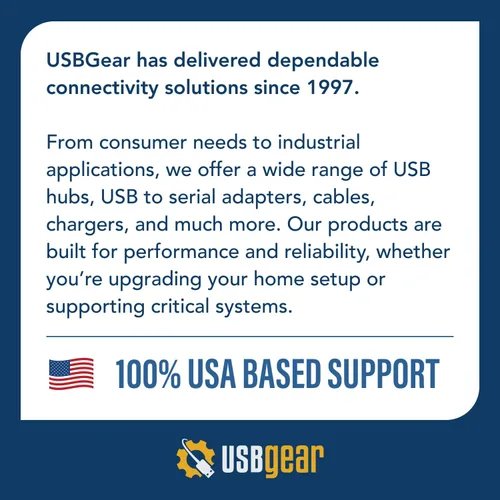 Vista 9 de USBGear Hub USB de 7 puertos 3.2 Gen 1 – Concentrador de datos supervelocidad montable con puertos USB para laptop, PC, escritorio y más, adaptador