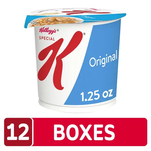 Vista 4 de Kellogg's Special K, Cereal de desayuno en taza, original, tamaño a granel, 12 unidades (paquete de 2, bandejas de 7.5 onzas)