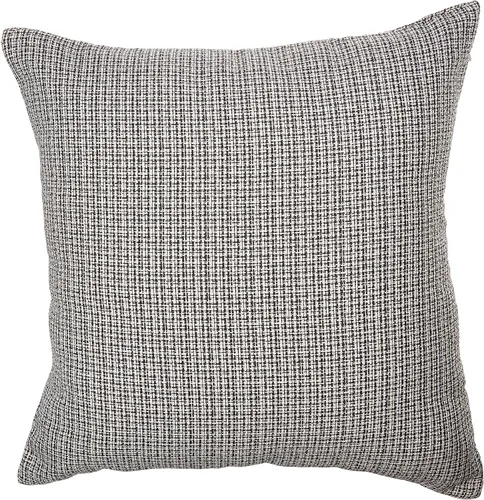 Vista 39 de Deconovo Almohada decorativa de lino sintético para el hogar, hecha a mano, a cuadros, para sofá, 18 x 18 pulgadas, gris oscuro y blanco
