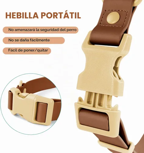 Vista 3 de Wolfone - Collar impermeable para perros con hebilla de liberación rápida, collar ajustable lindo para perros, cómodo, resistente, duradero, a