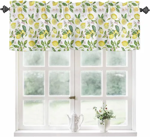 Vista 10 de Cortinas de cenefa con amarre para ventanas, cenefa corta, cortinas de ventana pequeña, baño, sala de estar y cocina, rayas blancas y negras de 60 x