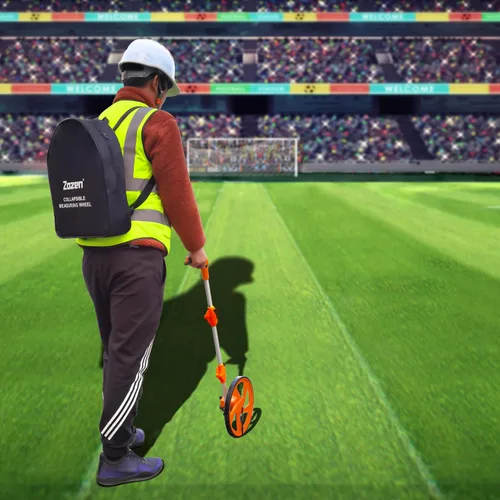 Vista 7 de Zozen Rueda de medición de distancia, rueda de medición en pies y pulgadas, plegable, mecánica, una tecla para restablecer/soporte para mantener