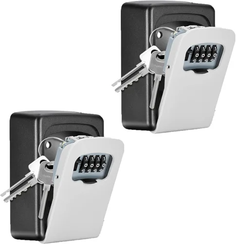 Vista 9 de Fayleeko Caja de Bloqueo de Llaves Montada en Pared, Caja de Seguridad con Clave de 4 Dígitos para Exterior, Llaves de Casa - Capacidad para 5