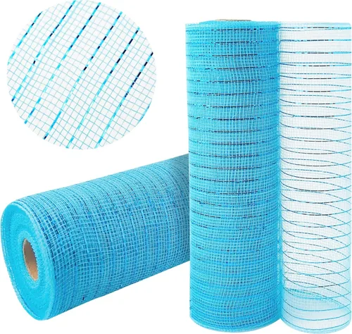 Vista 18 de 2 rollos de cinta de malla verde manzana decorativa de 10 pulgadas x 30 pies, rollos de malla de poli verde lima para suministros de corona DIY