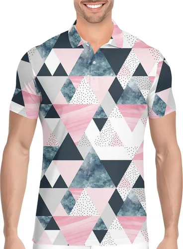 Vista 21 de HIVICHI Camisas de golf divertidas para hombre con patrón estampado loco colorido y novedad de alto rendimiento que absorbe la humedad, camisa tipo