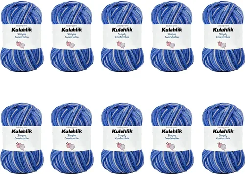 Vista 102 de Hilo acrílico de 1.76 oz (1 x 1.76 oz) para tejer y tejer, hilo de hilo degradado colorido, 1 rollo de madejas, hilo acrílico multicolor, perfecto