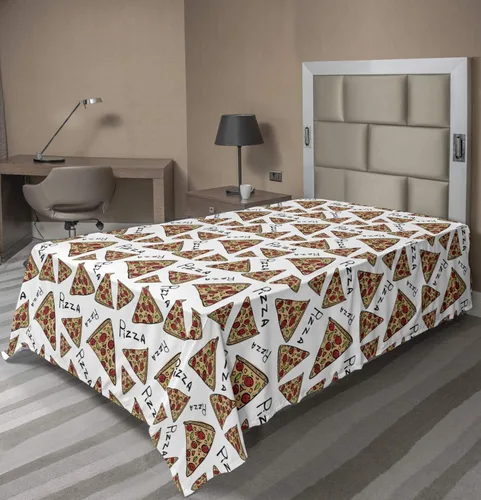 Vista 62 de Ambesonne Sábana encimera de reglas de baño, texto de texto de texto de «Don't Spread Gérmenes» con estampado de dibujos animados, suave y cómoda