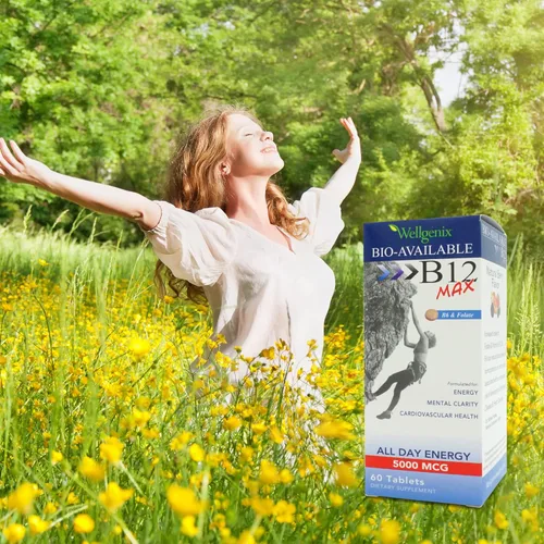 Vista 7 de Wellgenix Bio-Disponible Sublingual B12 Max – Formulado para Alta Absorción – Multivitamínico Nutricional B12, B6, Folato – Disolución Rápida