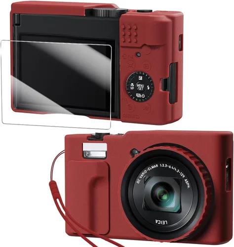 Vista 8 de Funda de silicona para cámara digital Panasonic ZS99 con cubierta extraíble para lente y protector de pantalla y cordón para accesorios Panasonic