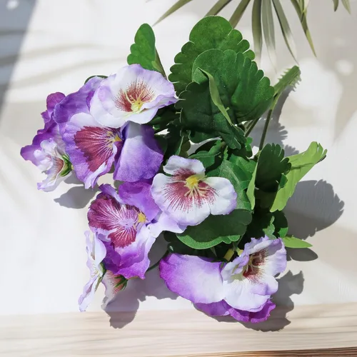 Vista 4 de 6 arbustos artificiales resistentes a los rayos UV, resistentes a los rayos UV, no se decoloran, flores de plástico sintético, plantas falsas