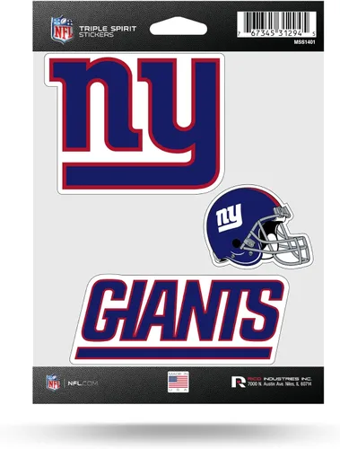 Vista 35 de Rico Industries NFL Football Triple Spirit Stickers Hoja de calcomanías triples