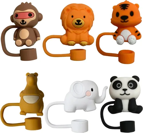 Vista 2 de 6 fundas de popote para copa Stanley, tapas de paja de silicona de grado alimenticio para copas Stanley de 30 y 40 onzas, tapas de paja