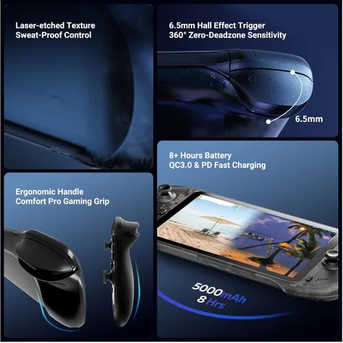 Vista 8 de OnePro Cloud Handheld Portable Remote Play Gaming Console, For Xbox Cloud Gaming, NVIDIA GeForce NOW, Playstation, PC, Long-Battery Life, 7" 1080P