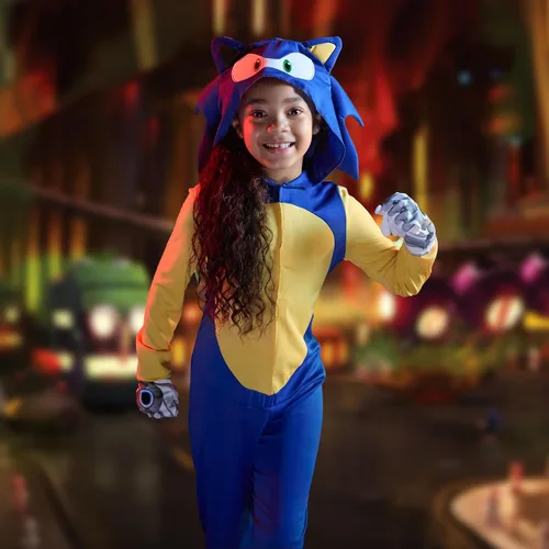 Vista 5 de Disguise Sonic Costumes for Kids, Official Sonic Prime Character Hooded Jumpsuits