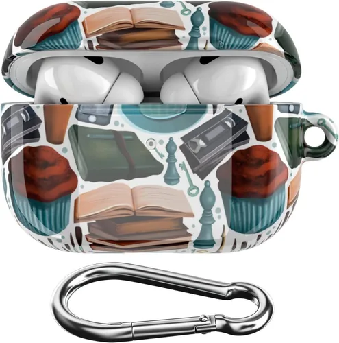 Funda compatible con Airpods Pro & Pro 2 Airpods 3-2-1 generación, carcasa de plástico con impresión de cuerpo completo, diseño de clip de bloqueo