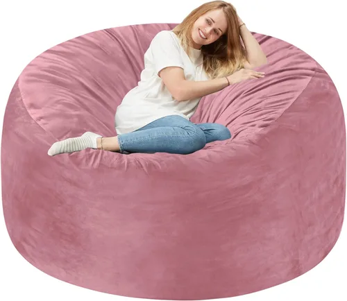 Vista 393 de de 3 pies con relleno de espuma viscoelástica, puf grandes, sofá suave con funda de terciopelo holandés, 36 x 36 x 24 pulgadas (morado)