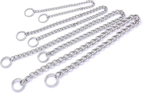 Vista 5 de Mile High Life Collar de cadena de entrenamiento para perros Anillo P deslizante de acero inoxidable Collar de estrangulador Resistente a