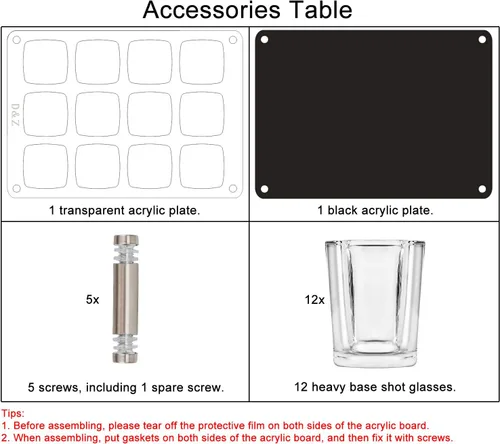 Vista 6 de D&Z Vaso de chupito de 2 onzas con soporte, juego de vasos de chupito de tequila, fácil de llevar, 12 vasos de base pesada sin derrames, bandeja