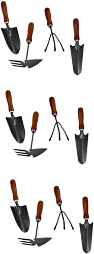 UKCOCO 1set Mini Stoving Varnish Shovel Set Durable Iron Spade Planting Tool with Handle for Gardening for Transplanting and Cultivating Flowers 4pcs