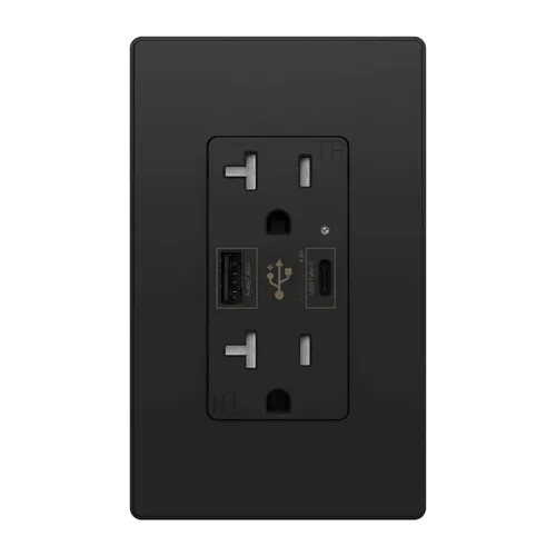 Vista 19 de Micmi Toma USB con enchufe C + A de pared dual de alta velocidad inteligente con capacidad de carga rápida de 4.8 A, 15 amperios y 125 voltios