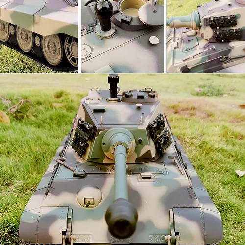 Vista 2 de Ferthor Fun Heng - Tanque largo RC para adultos 1:16 2.4ghz German Tiger King Henschel modelo de tanque de control remoto