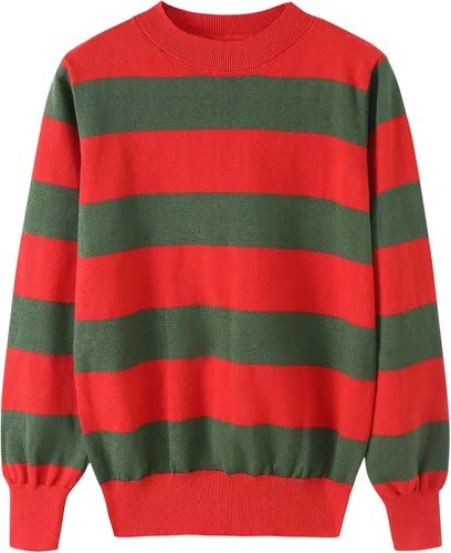Vista 2 de eforpretty Disfraz de Halloween para hombre, suéter de punto con sombrero marrón y guante de cuero