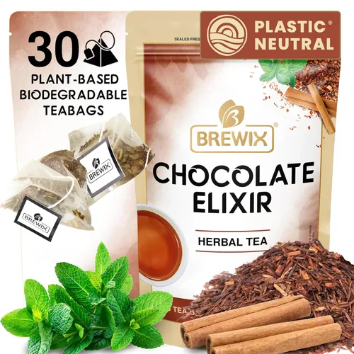 Vista 22 de BREWIX Caja de regalo de muestra de té surtido premium (15 bolsas de té envueltas individualmente en pirámides) Té de hierbas, té negro, té verde