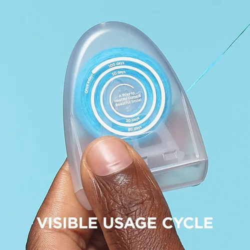 Vista 5 de REACH POP hilo dental, menta, removedor de placa para dientes, resistente al desgarro, cera vegana, libre de crueldad, empaque ecológico, cuidado