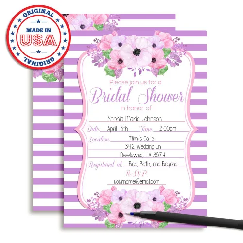 Vista 3 de AmandaCreation - Invitaciones para fiesta de despedida de soltera, 20 tarjetas de relleno de 5 x 7 pulgadas con 20 sobres blancos