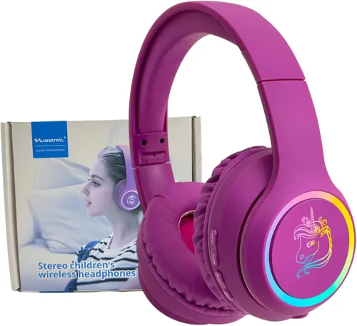 Vista 8 de Auriculares Bluetooth con orejas de gato Yusonic, auriculares inalámbricos para niños pequeños, niños y niñas, para Amazon Fire Negro