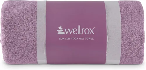 Vista 10 de Wellrox Toalla de microfibra para esterilla de yoga con agarre, ultra absorbente, súper suave y de secado rápido, toalla de yoga caliente