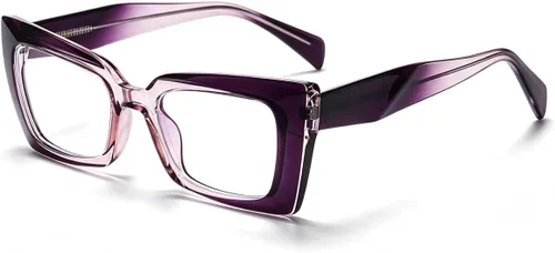 Vista 8 de Breaksun Gafas de luz azul cuadradas de moda para mujeres y hombres, gafas de computadora sin receta