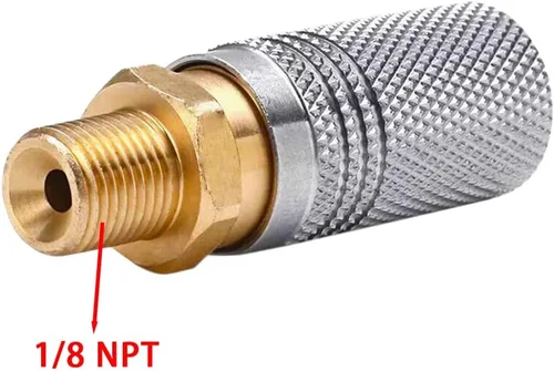 Vista 2 de Paintball PCP 1/8 "NPT Macho Rosca Acoplador HPA CO2 Tanque de Aire Conector de Recarga Rápida Desconexión Rápida Adaptador de Liberación Rápida