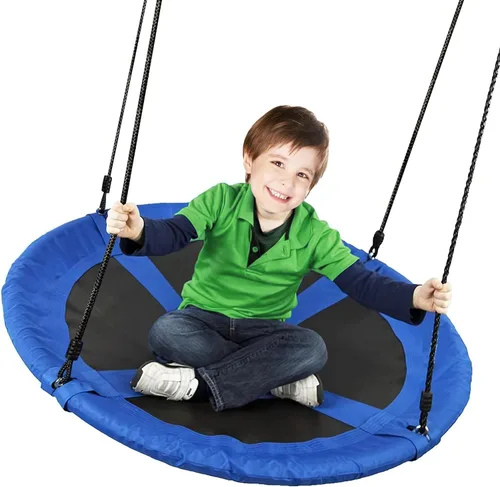 Columpio para árbol de platillo de 40 pulgadas, 600 libras, capacidad de peso con 2 correas para colgar, tela Oxford 900D, marco de acero resistente