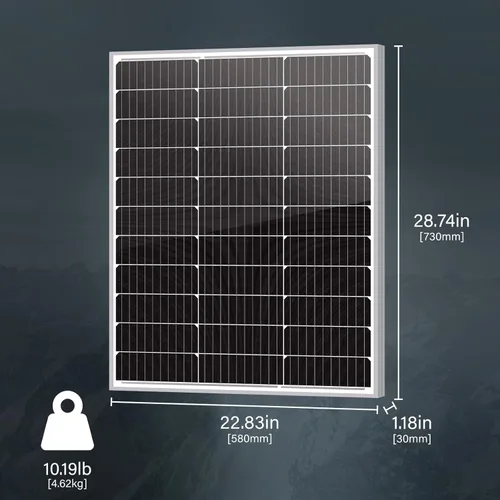 Vista 2 de Newpowa Panel solar monocristalino de 75 W (vatios) de 12 V, módulo fotovoltaico de alta eficiencia, mantenedor de batería de alta eficiencia
