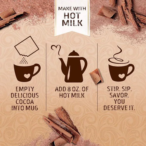 Vista 8 de Swiss Miss Simply Cocoa - Mezcla de cacao caliente con sabor a chocolate oscuro, suministros de barra de cacao caliente, 0.96 onzas, sobres de 8