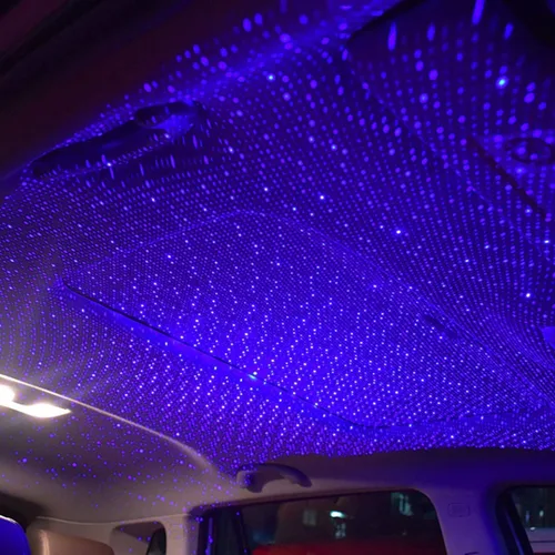 Vista 8 de SOCAL-LED LIGHTING Luz de noche USB para coche, proyector de estrellas azul y morado, luces LED decorativas románticas para techo y techo