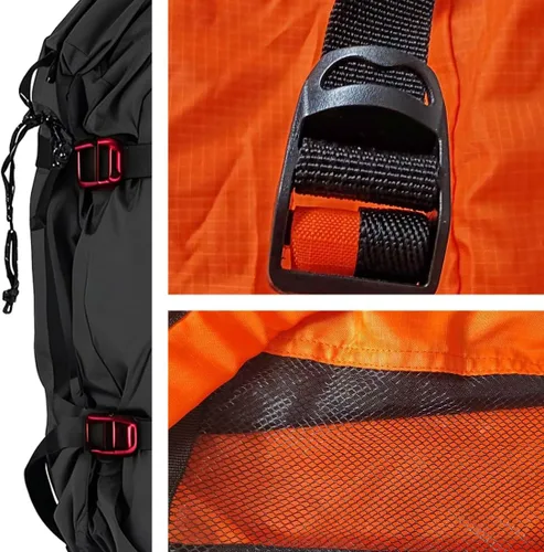 Vista 5 de Bolsa de cuerda de escalada en roca, mochila de almacenamiento de cuerda plegable de gran capacidad con hoja de tierra, correas ajustables