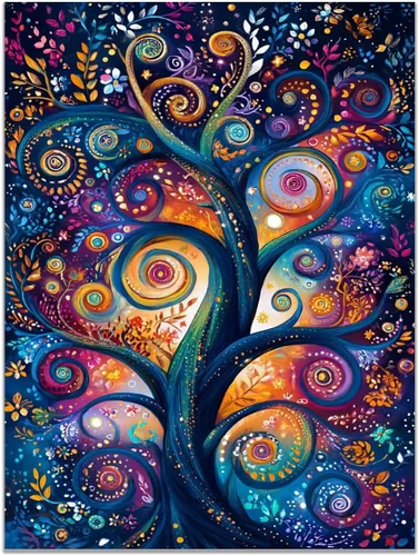 Vista 72 de VOCBAN Tree Minimalist Abstract Botanical Prints Scenery Canvas Wall Art Print Paintings Modern Landscape Pictures Wall Decor Canvas Painting blue