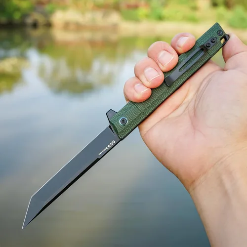 Vista 20 de Cuchillo plegable de bolsillo FORESAIL, hoja de acero DC53 y mango G10. Con clip de bolsillo y rompecristales, cuchillo de bolsillo para hombres