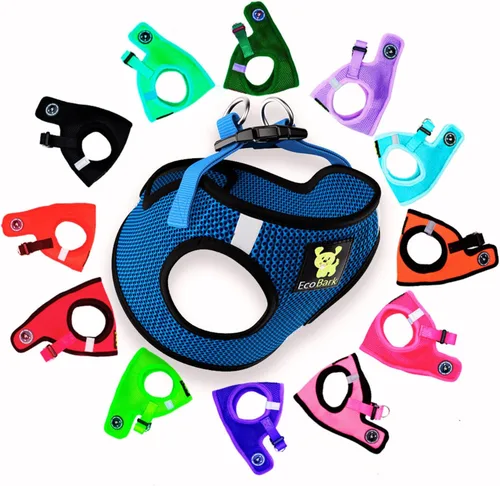 Vista 38 de EcoBark - Arnés para perro con entrada, arnés de malla lujoso y reflectante para perros XXS, XS, pequeños y medianos - Chaleco ajustable
