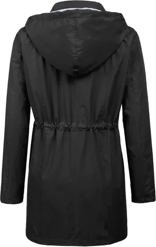 Vista 3 de Lomon - Chaqueta impermeable larga con capucha para mujer, forro cortavientos, chaqueta de viaje, S-XXL