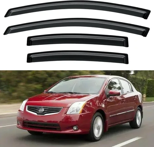 Vista 142 de YQAUTEC - Viseras para ventana, protectores contra la lluvia, compatibles con Subaru WRX 2015-2021, deflectores de viento para ventanas, viseras